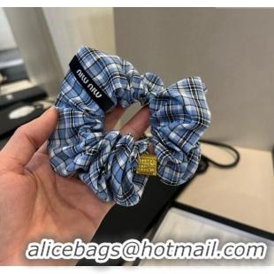 Luxury Cheap Miu Miu Plaid Hairring 0723 Blue 2025