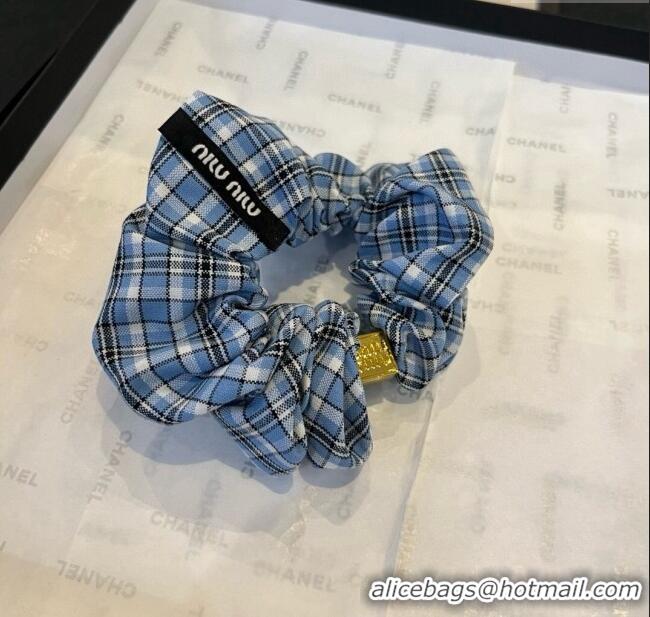 Luxury Cheap Miu Miu Plaid Hairring 0723 Blue 2025