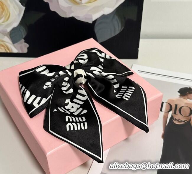Reasonable Price Miu Miu Printed Bow Hair Clip 0723 Black 2025