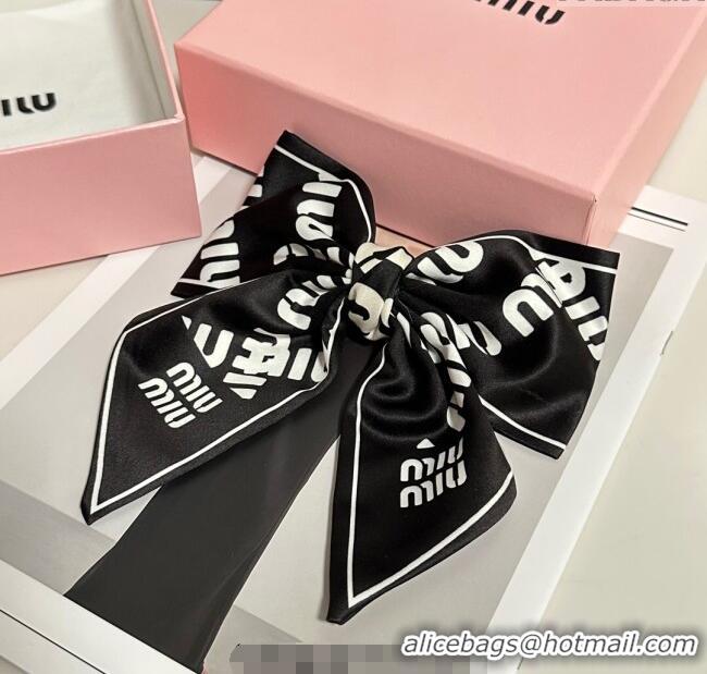 Reasonable Price Miu Miu Printed Bow Hair Clip 0723 Black 2025