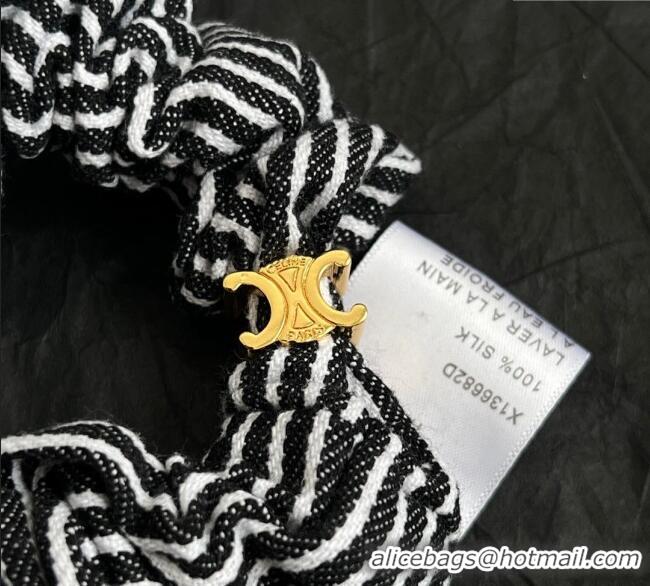 Famous Brand Celine Striped Hairring 0724 Black/White 2025