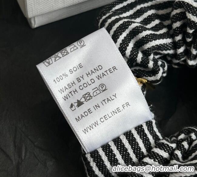 Famous Brand Celine Striped Hairring 0724 Black/White 2025