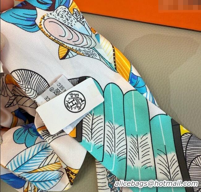 Trendy Design Hermes Tree Twilly Silk Bandeau and Hairring Set 0724 Green 2025