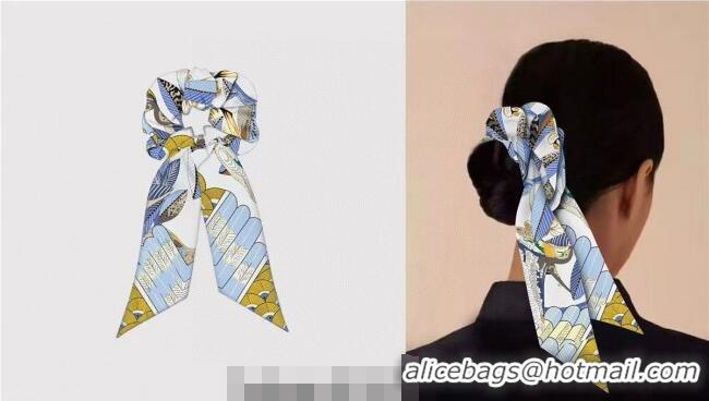 Famous Brand Hermes Tree Twilly Silk Bandeau and Hairring Set 0724 Blue 2025