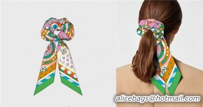 Good Product Hermes Forest Twilly Silk Bandeau and Hairring Set 0724 Yellow 2025