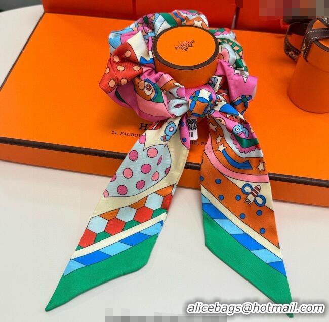 Good Product Hermes Forest Twilly Silk Bandeau and Hairring Set 0724 Yellow 2025