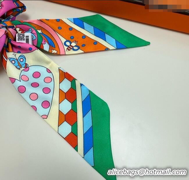 Good Product Hermes Forest Twilly Silk Bandeau and Hairring Set 0724 Yellow 2025