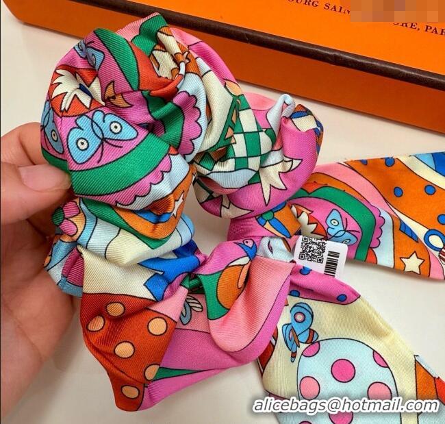 Good Product Hermes Forest Twilly Silk Bandeau and Hairring Set 0724 Yellow 2025