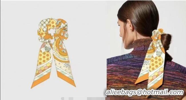 Buy Fashionable Hermes Forest Twilly Silk Bandeau and Hairring Set 0724 Orange 2025