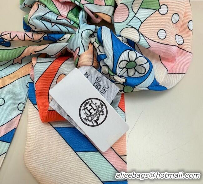 Fashion Discount Hermes Forest Twilly Silk Bandeau and Hairring Set 0724 Pink 2025