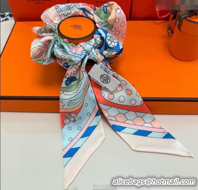 Fashion Discount Hermes Forest Twilly Silk Bandeau and Hairring Set 0724 Pink 2025