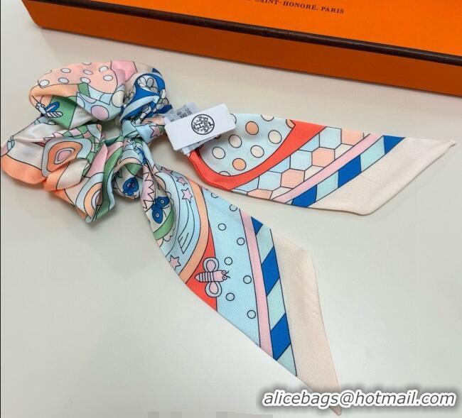 Fashion Discount Hermes Forest Twilly Silk Bandeau and Hairring Set 0724 Pink 2025