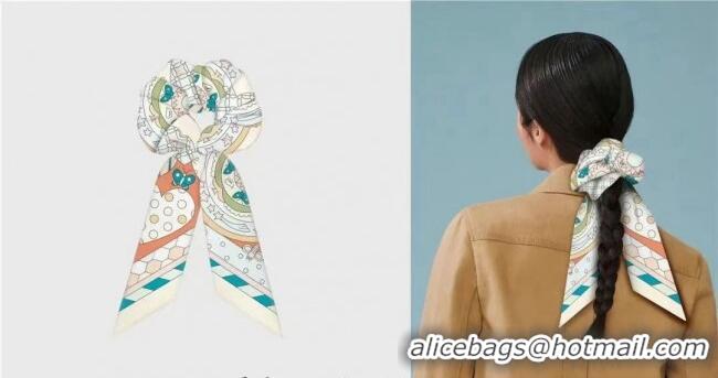 Fashion Discount Hermes Forest Twilly Silk Bandeau and Hairring Set 0724 Pink 2025