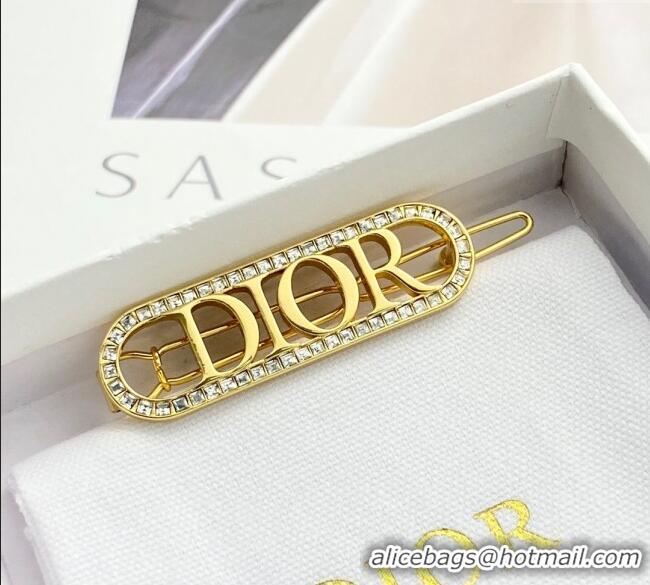 Big Discount Dior Hair Clip with Strass DR091102 Gold 2025