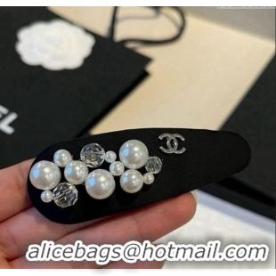 Luxury Discount Chanel Pearls Hair Clip CH091104 Black 2025