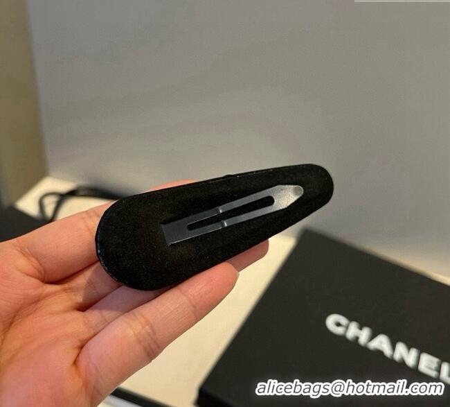 Luxury Discount Chanel Pearls Hair Clip CH091104 Black 2025