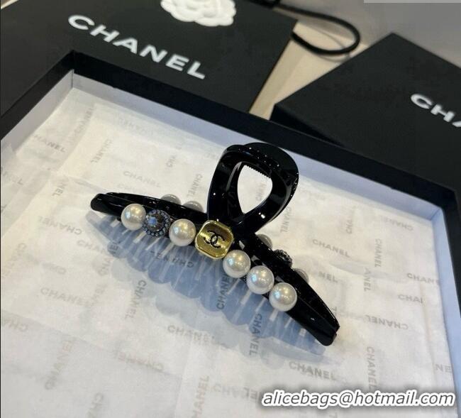 Luxury Discount Chanel Hair Clip with Pearls CH0911015 Black 2025