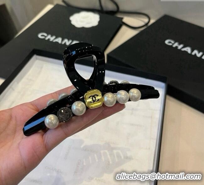 Luxury Discount Chanel Hair Clip with Pearls CH0911015 Black 2025