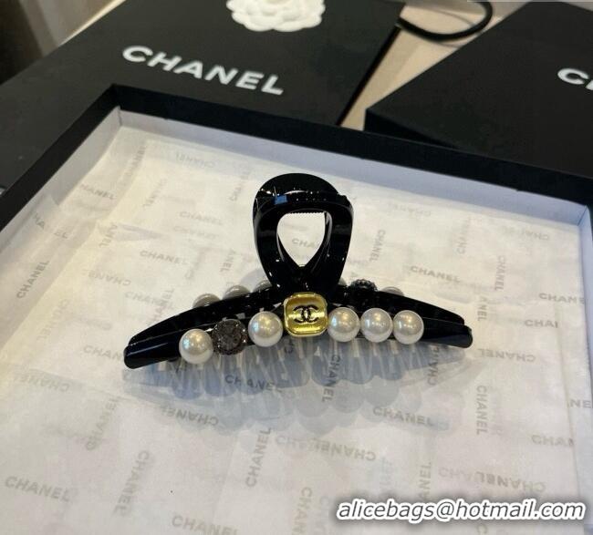 Luxury Discount Chanel Hair Clip with Pearls CH0911015 Black 2025