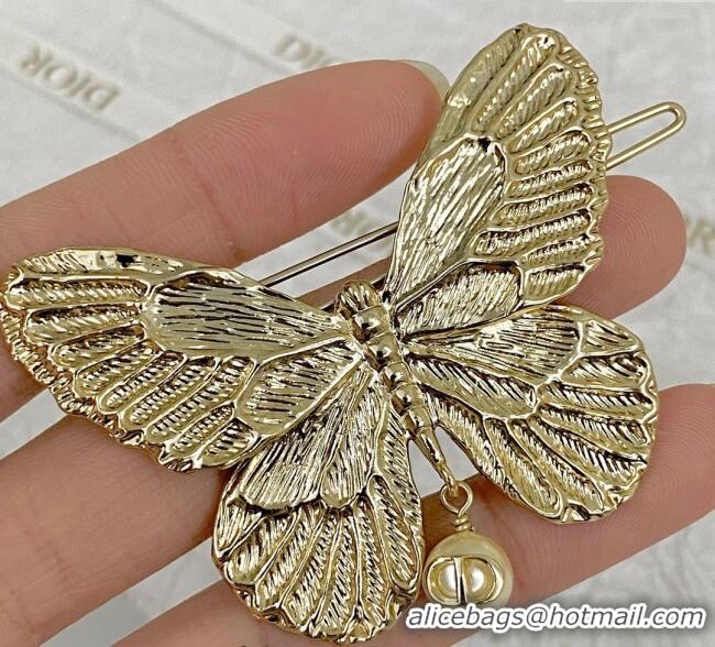 Pretty Style Dior Butterfly Hair Clip DR0911016 Gold 2025