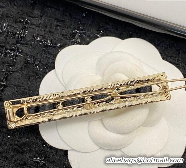 Unique Discount Chanel Hair Clip with Leather CH0911024 Black 2025