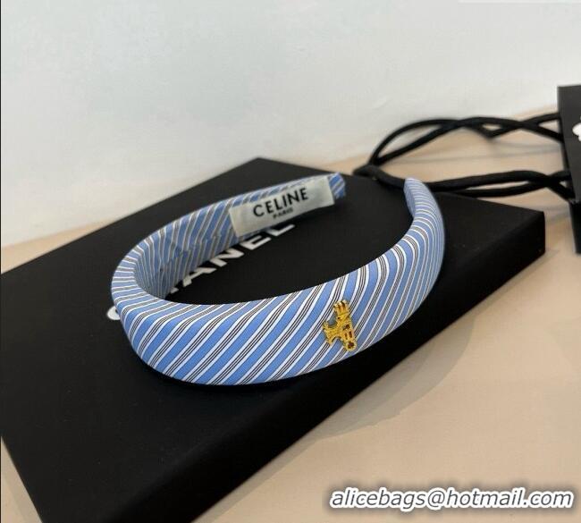 Shop Cheap Celine Striped Headband CE0911012 Blue 2025