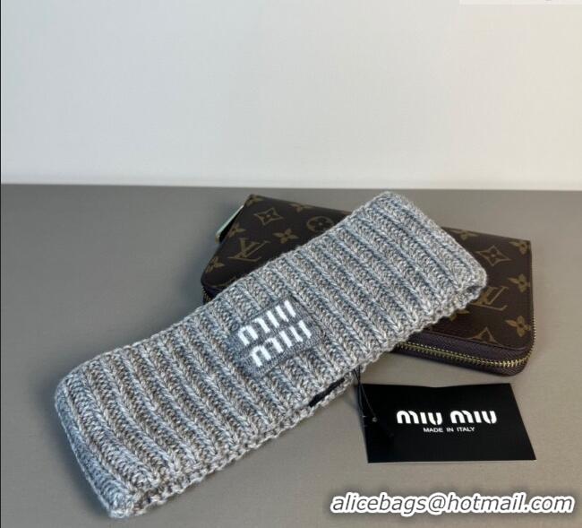 Shop Classic Miu Miu Knit Headband MIU0911043 Grey 2025