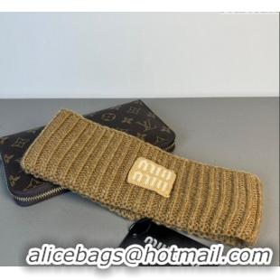 Famous Brand Miu Miu Knit Headband MIU0911043 Brown 2025
