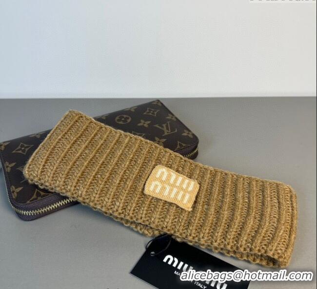 Famous Brand Miu Miu Knit Headband MIU0911043 Brown 2025