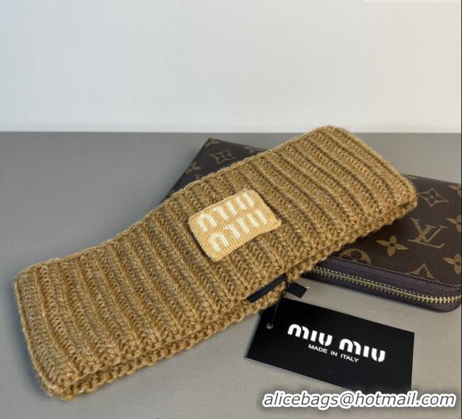 Famous Brand Miu Miu Knit Headband MIU0911043 Brown 2025