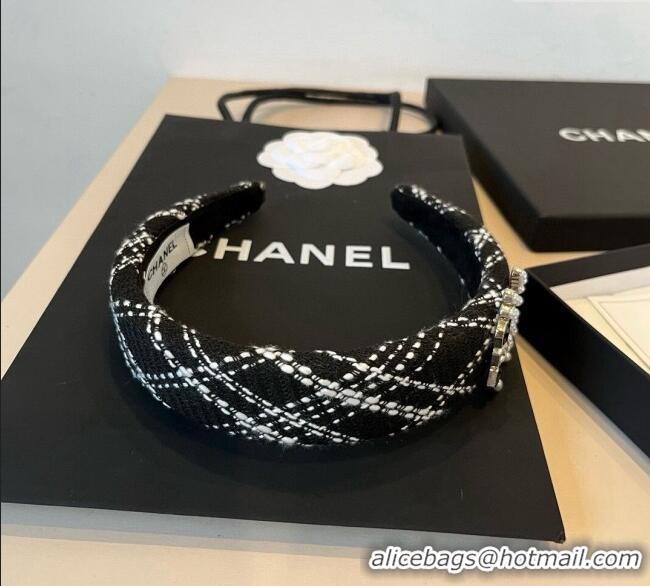 Luxury Cheap Chanel Tweed Headband CH0911062 Black 2025