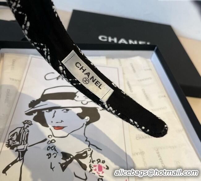 Luxury Cheap Chanel Tweed Headband CH0911062 Black 2025
