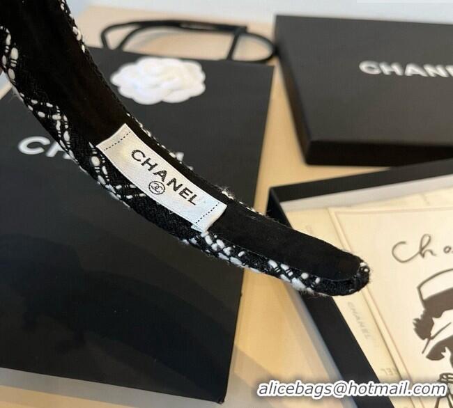 Luxury Cheap Chanel Tweed Headband CH0911062 Black 2025