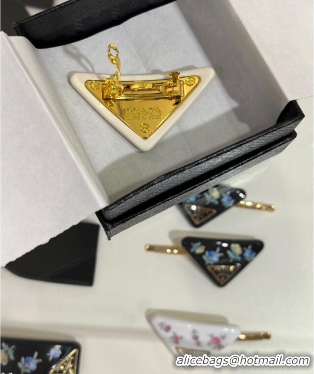 Fashion Show Collection Prada Triangle Hair Clip 0916 White 2025