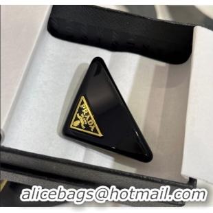 New Promotional Prada Triangle Hair Clip 0916 Black 2025