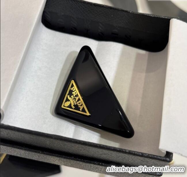New Promotional Prada Triangle Hair Clip 0916 Black 2025