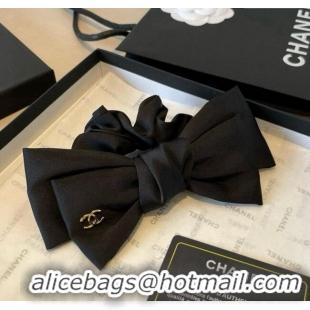 Stylish Discount Chanel Bow Hairring 0912 Black 2025