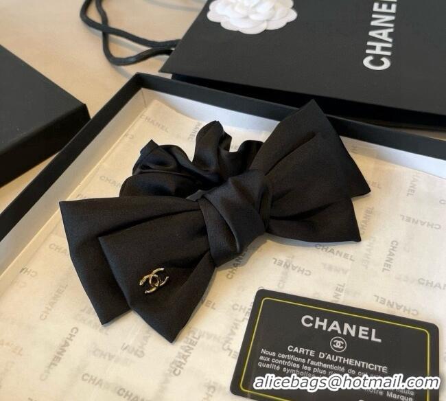 Stylish Discount Chanel Bow Hairring 0912 Black 2025