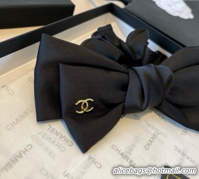 Stylish Discount Chanel Bow Hairring 0912 Black 2025