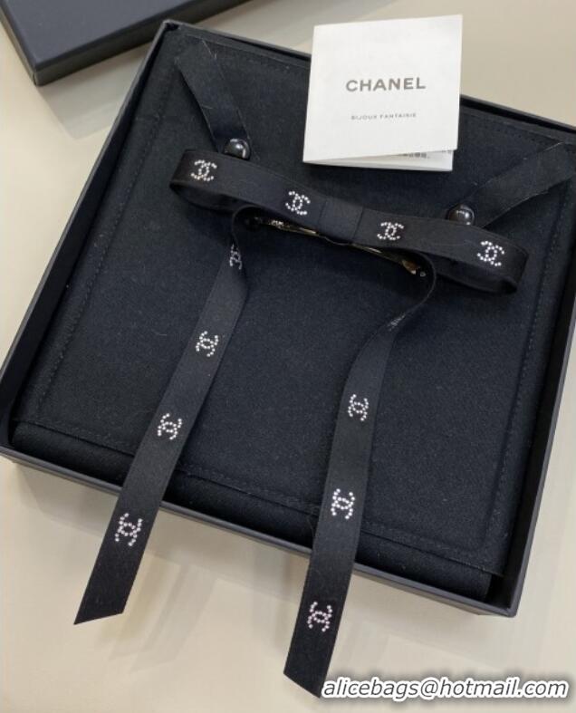 Buy Fashionable Chanel Bow Hair Clip CH103129 Black 2025