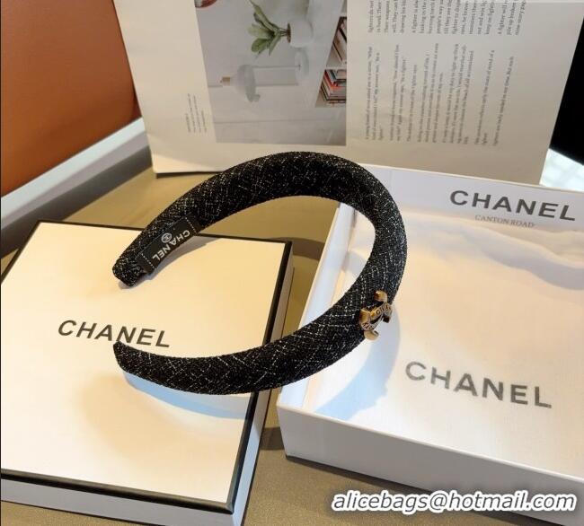 Good Quality Chanel Tweed Headband CH111232 White/Black 2025