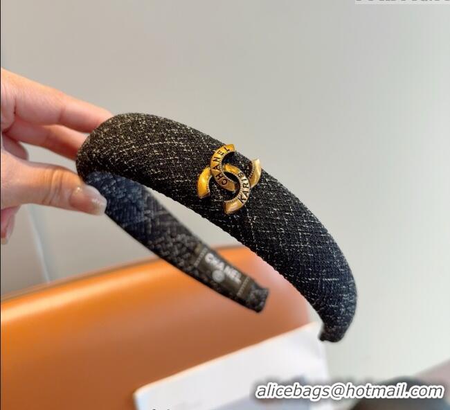 Good Quality Chanel Tweed Headband CH111232 White/Black 2025