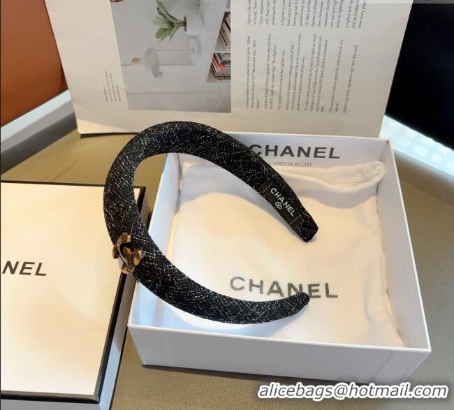Good Quality Chanel Tweed Headband CH111232 White/Black 2025