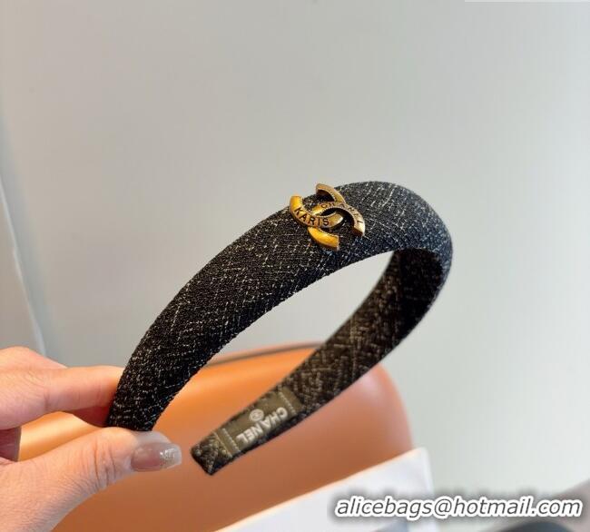 Good Quality Chanel Tweed Headband CH111232 White/Black 2025