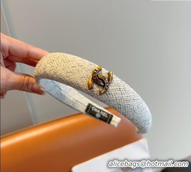 Good Quality Chanel Tweed Headband CH111232 White/Black 2025