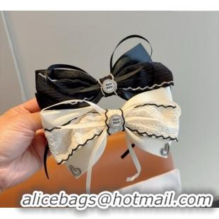 Best Price Miu Miu Bow Hair Clip MM111201 White/Black 2025