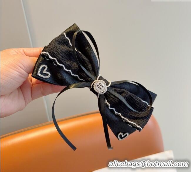 Best Price Miu Miu Bow Hair Clip MM111201 White/Black 2025