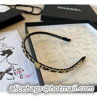 Best Design Chanel Chain Headband CH111236 Black 2025