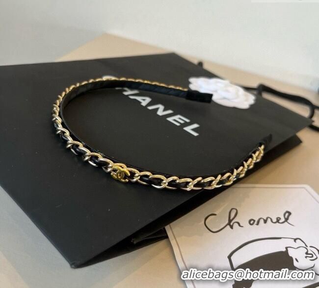 Best Design Chanel Chain Headband CH111236 Black 2025