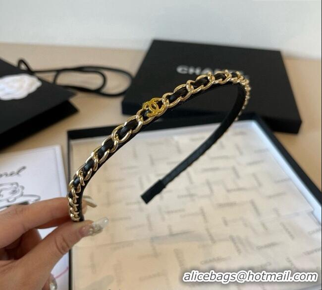 Best Design Chanel Chain Headband CH111236 Black 2025